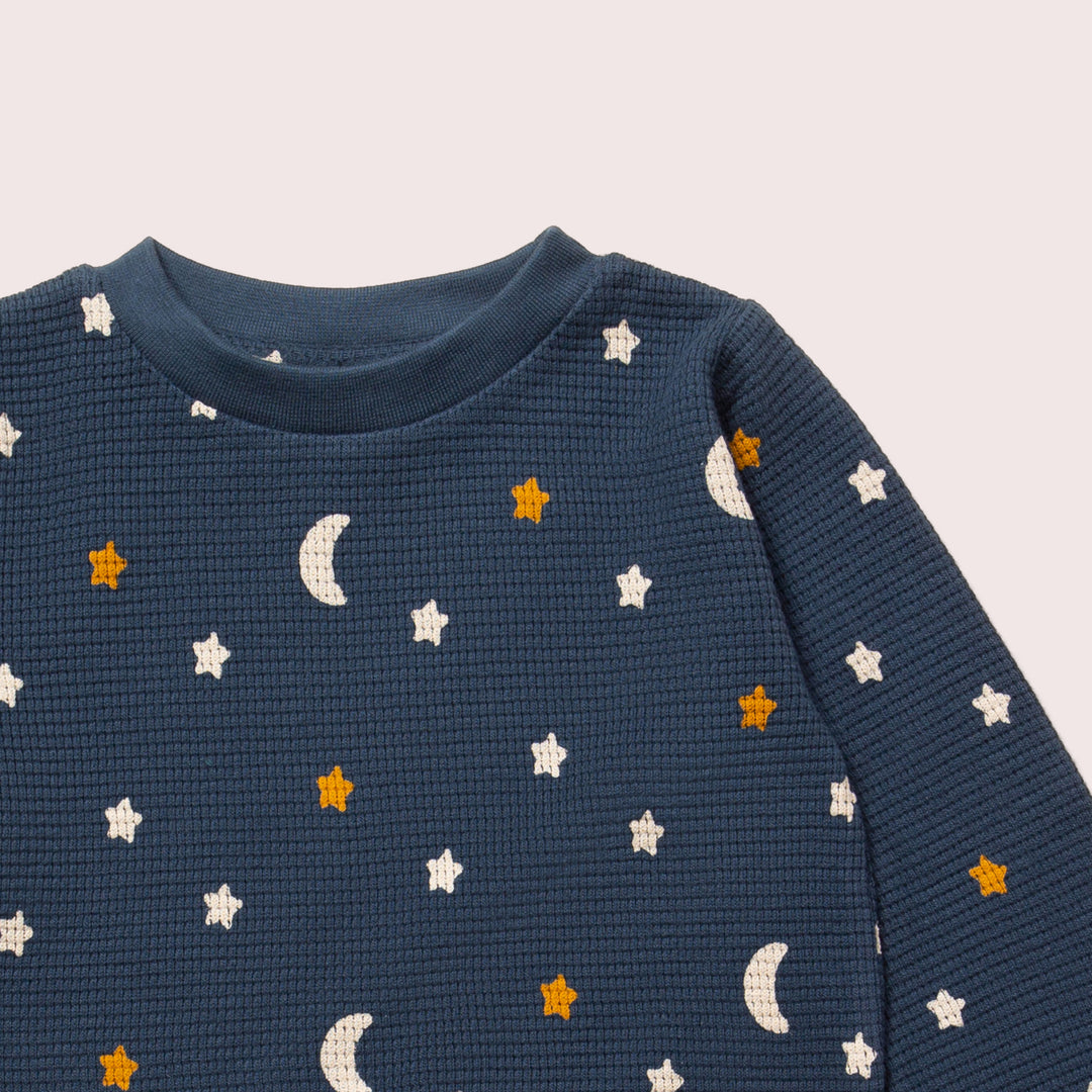 Navy Waffle Stars Organic Pyjamas