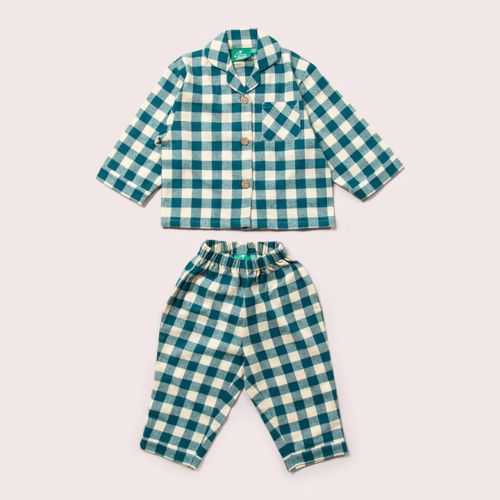 Blue Check Classic Button Up Pyjamas