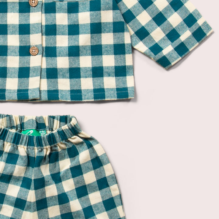 Blue Check Classic Button Up Pyjamas