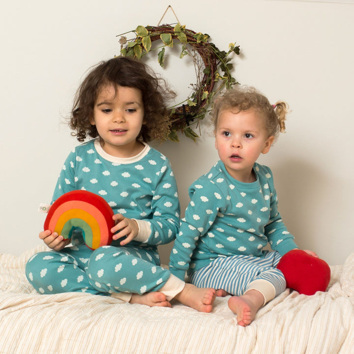 Red & Blue Striped Organic Wriggle Bottom Set - 2 Pack