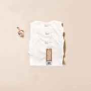 Natural Long Sleeve Baby Body - Pack of 3