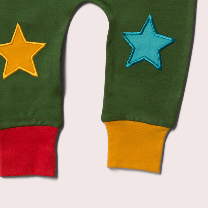 Woodland Green Knee Patch Star Joggers