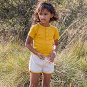 Cream Rib Essential Shorts