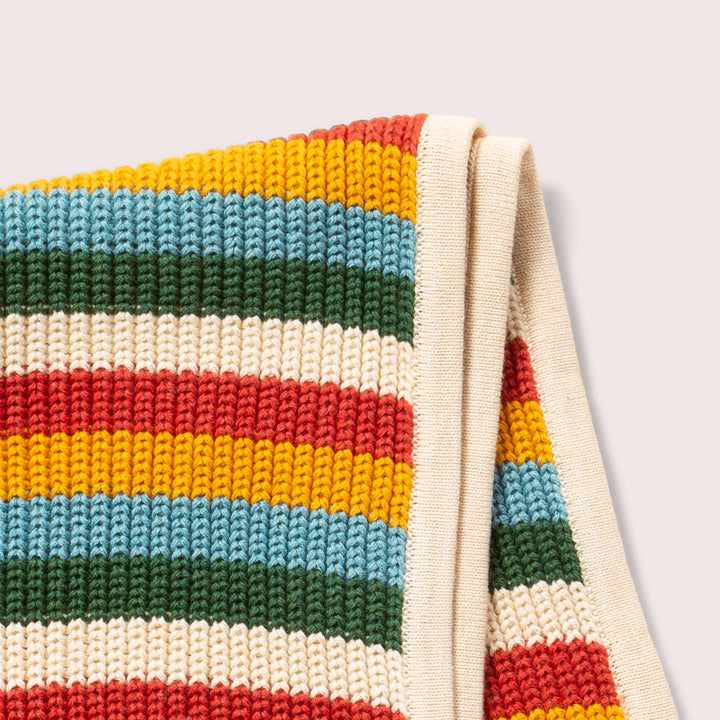 Rainbow Striped Knitted Scarf