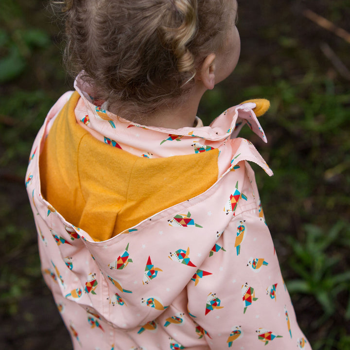 Origami Birds Waterproof Recycled Raincoat