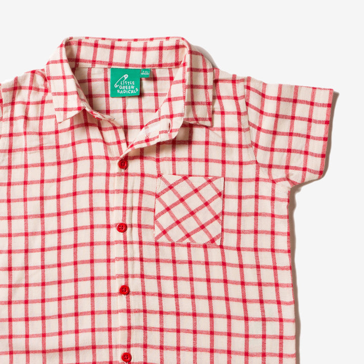 Red Check Button Down Shirt