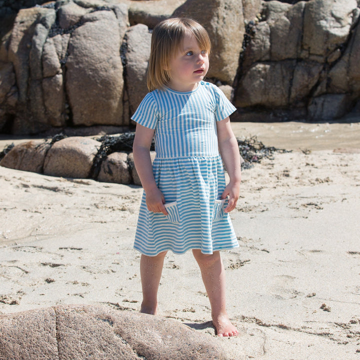 Corn Silk Blue Stripes Forever Dress