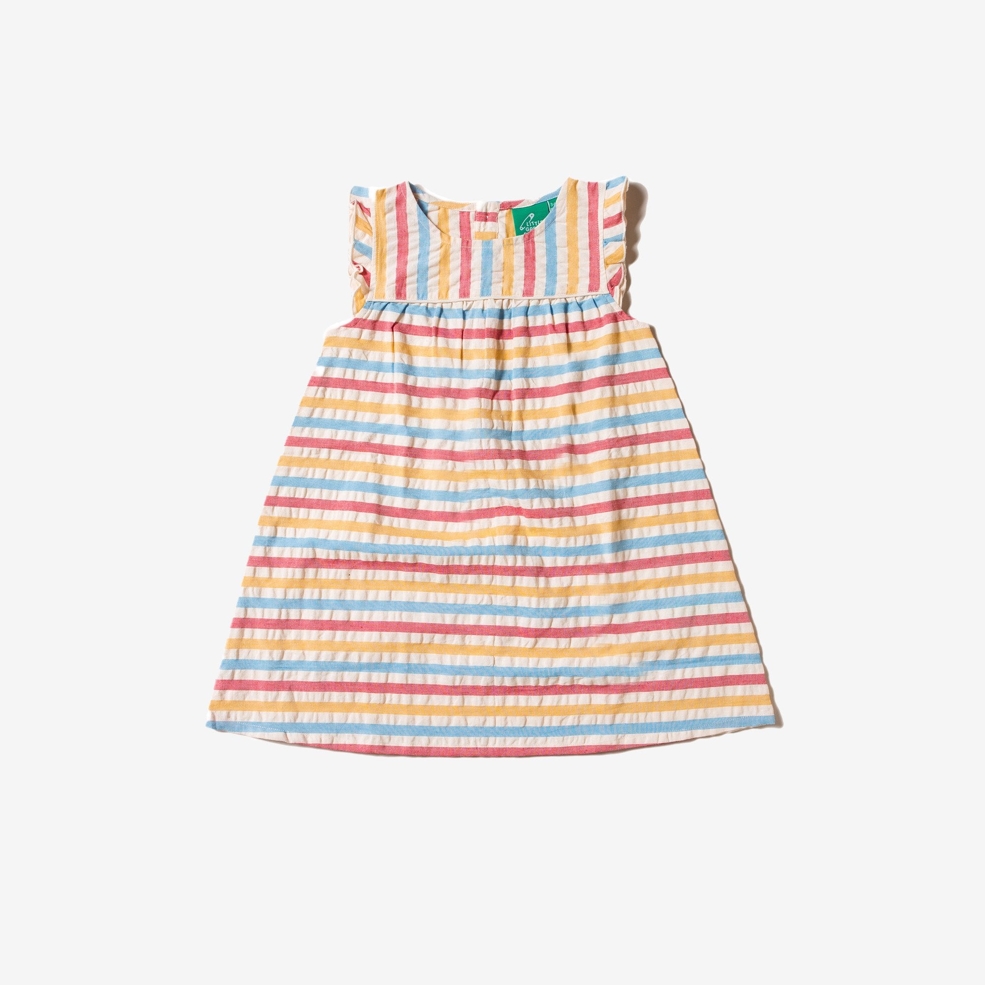 Corn Silk Seersucker Frill Dress