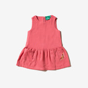Sunset Pink Embroidered Pocket Dress