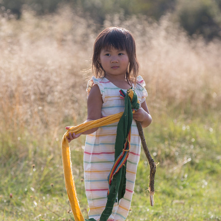 Rainbow Stripe Frill Romper