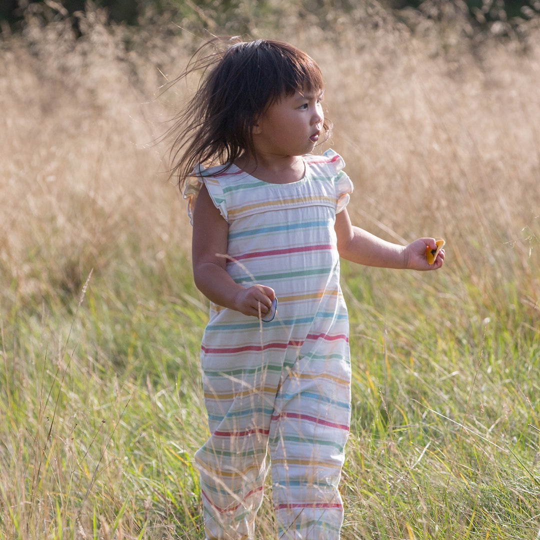 Rainbow Stripe Frill Romper