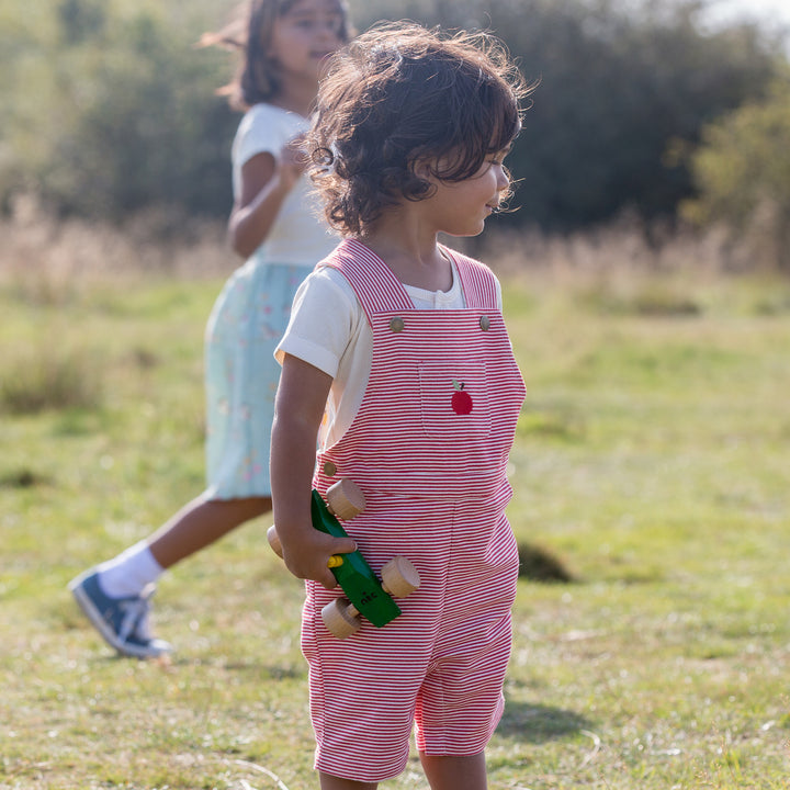 An Apple A Day Classic Shortie Dungarees