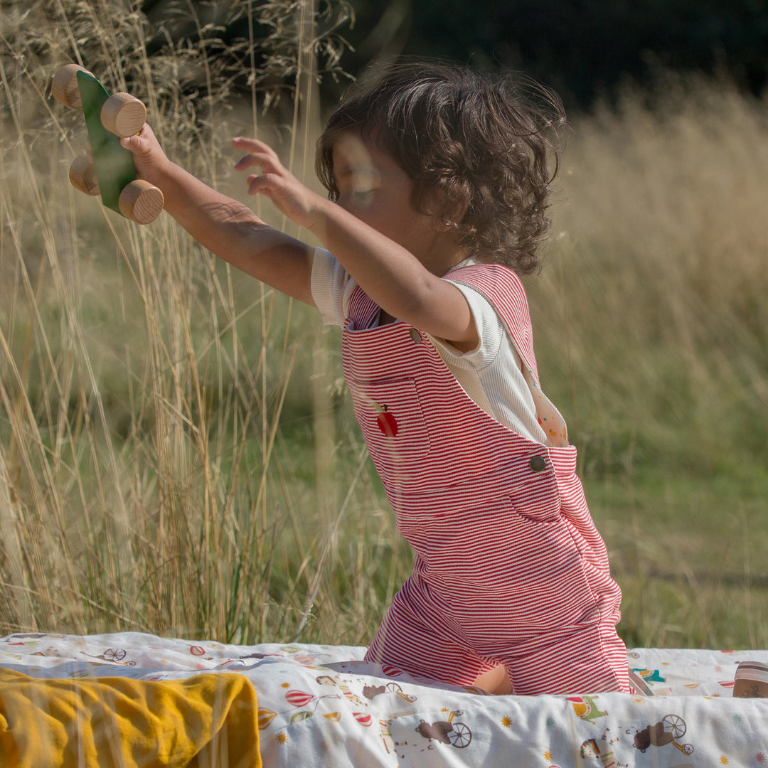 An Apple A Day Classic Shortie Dungarees