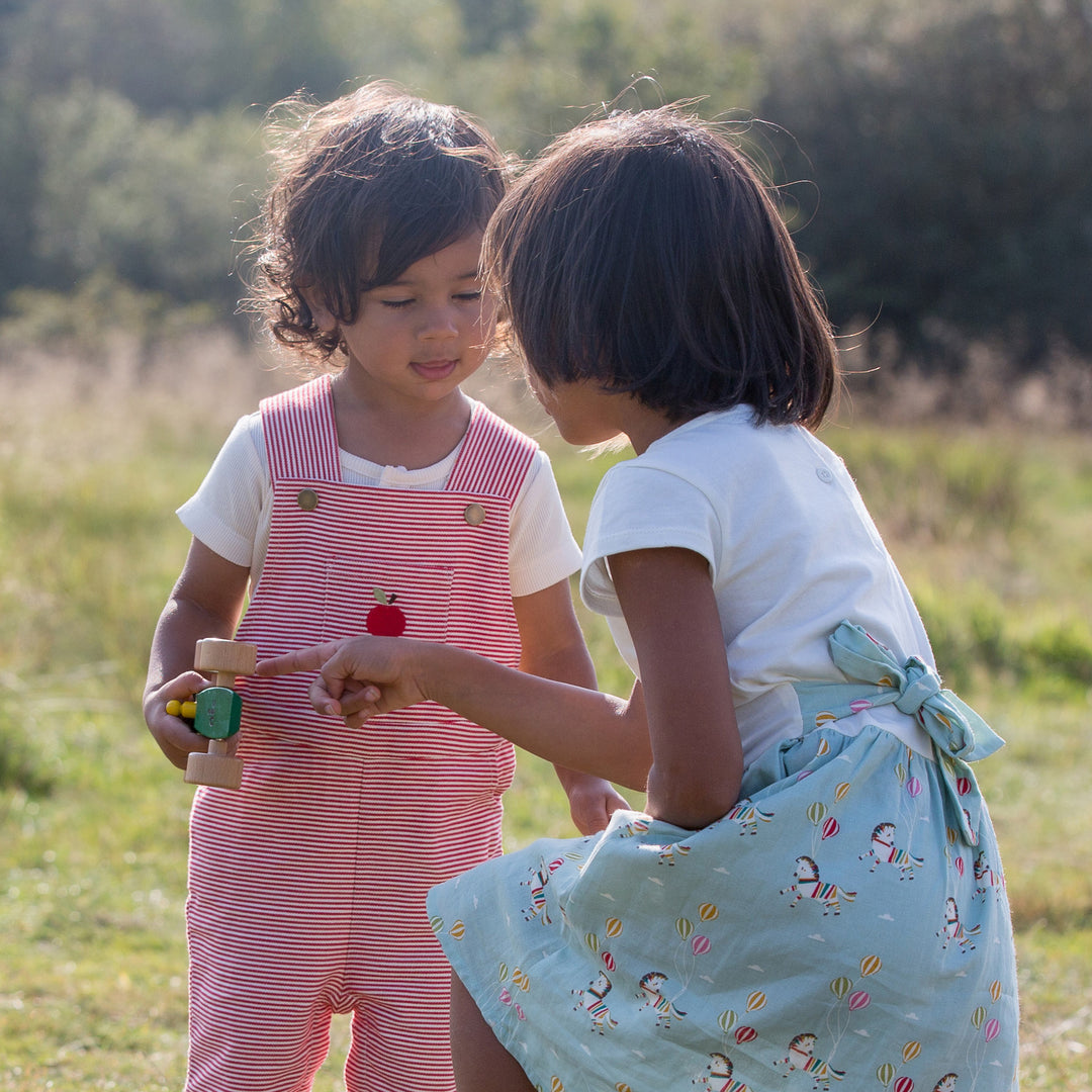 An Apple A Day Classic Shortie Dungarees