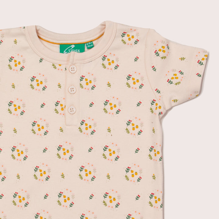 Quince Flowers Button Down T-Shirt