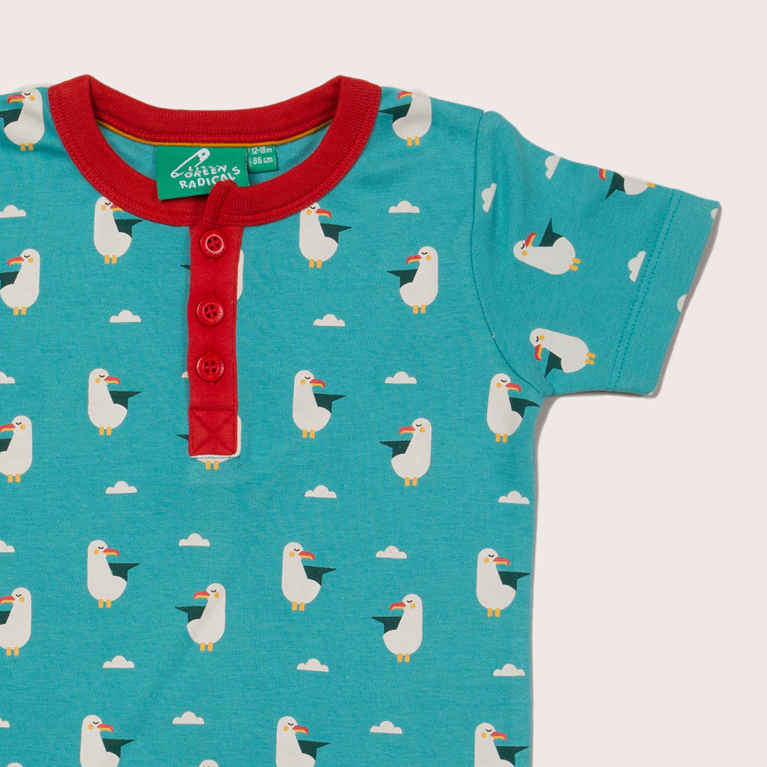 Summer Seagull Button Down T-shirt