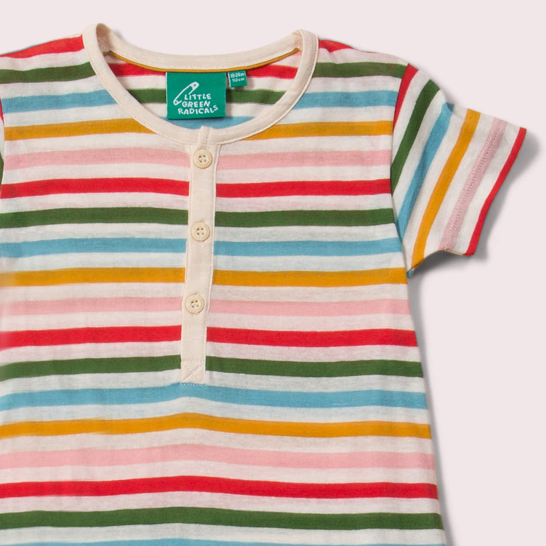 Rainbow Striped Organic Shortie Romper