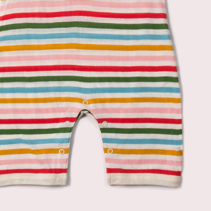 Rainbow Striped Organic Shortie Romper