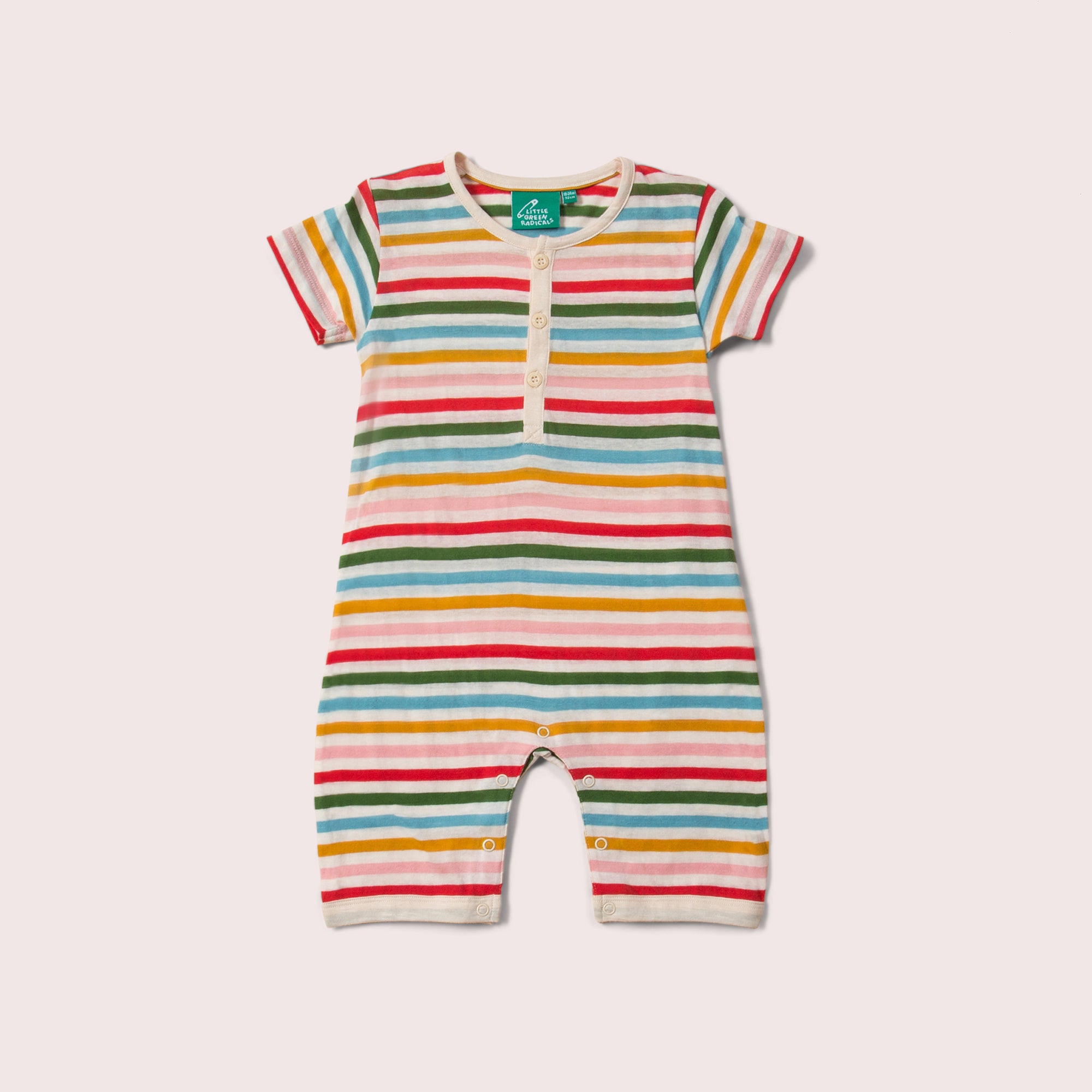 Rainbow Striped Organic Shortie Romper