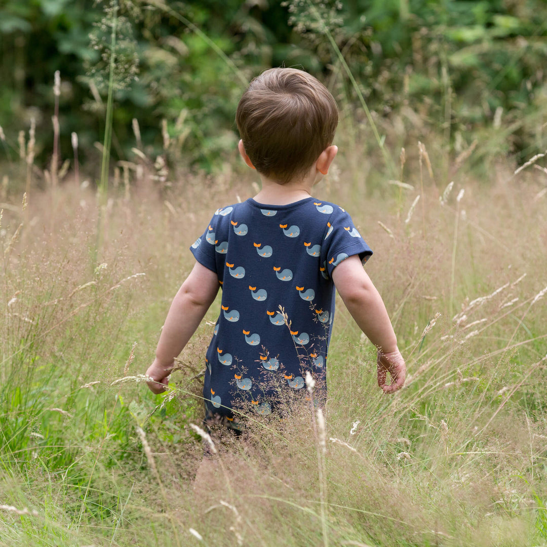 Whale Song Organic Shortie Romper