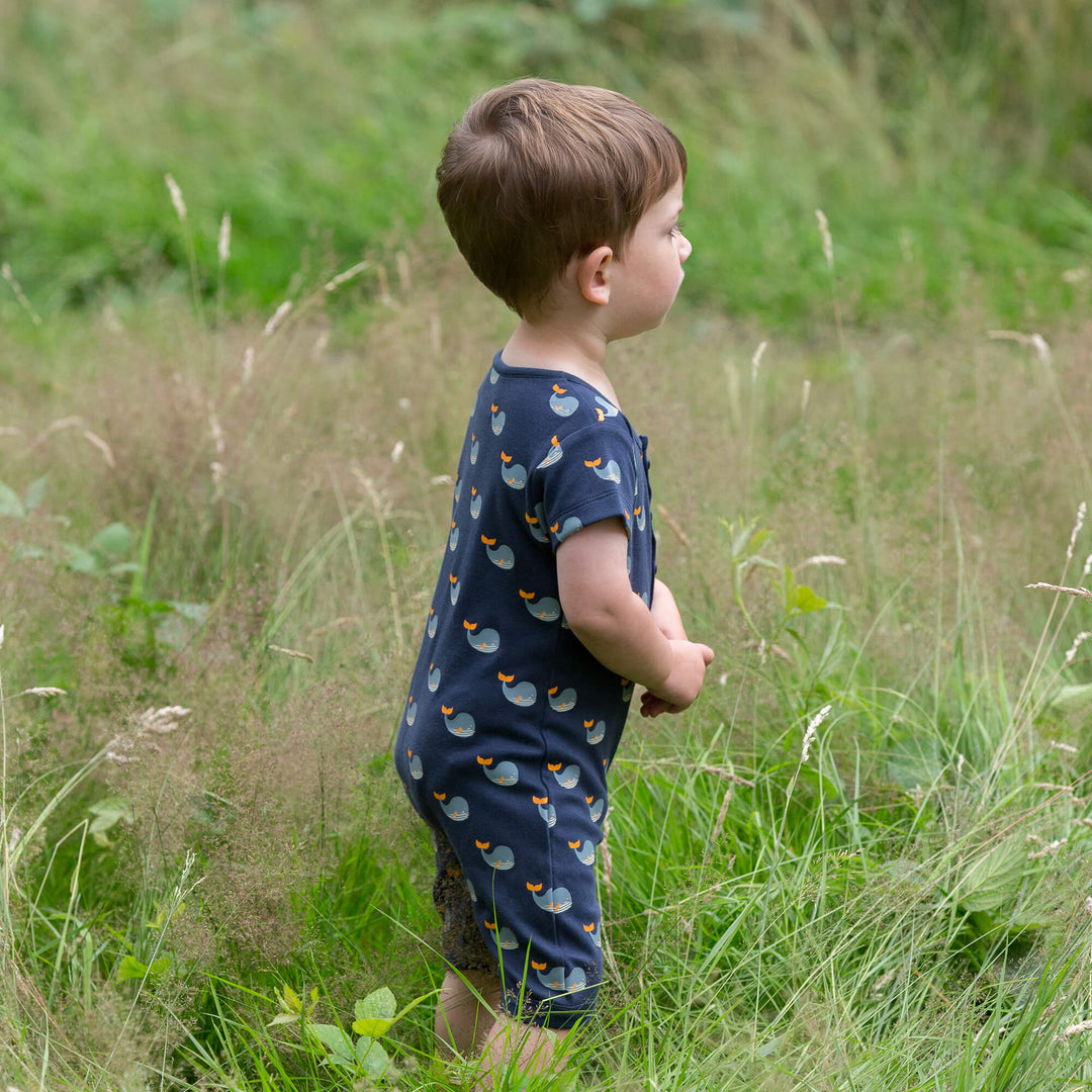 Whale Song Organic Shortie Romper