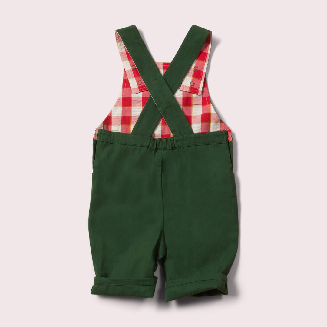 Green Pocket Shortie Dungarees