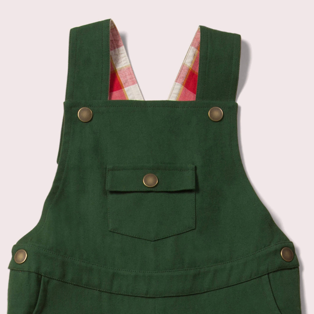 Green Pocket Shortie Dungarees