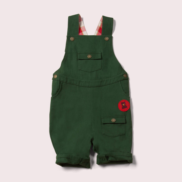 Green Pocket Shortie Dungarees