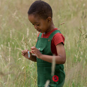 Green Pocket Shortie Dungarees