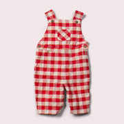 Red Check Shortie Dungarees