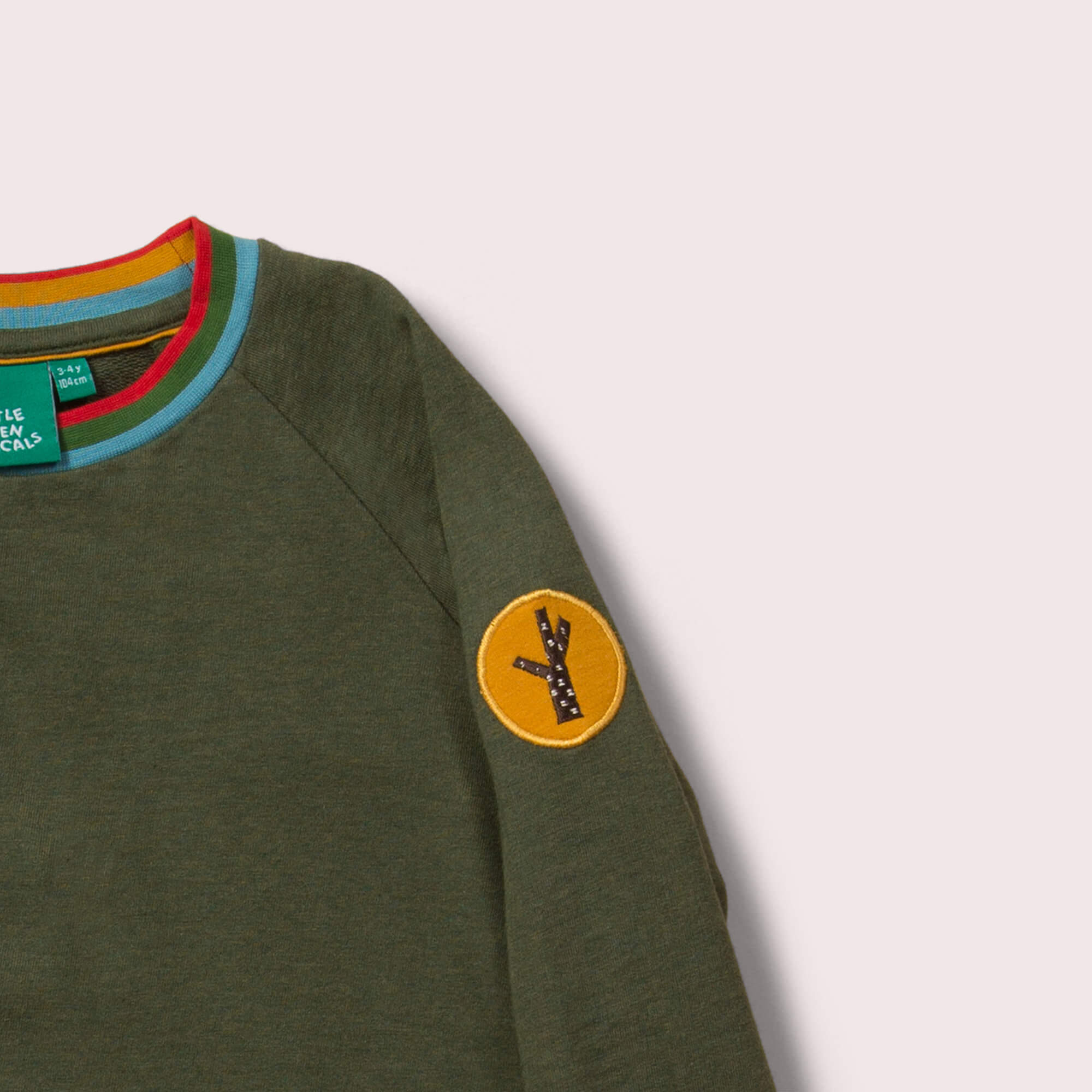 Green Marl Raglan Rainbow Sweatshirt