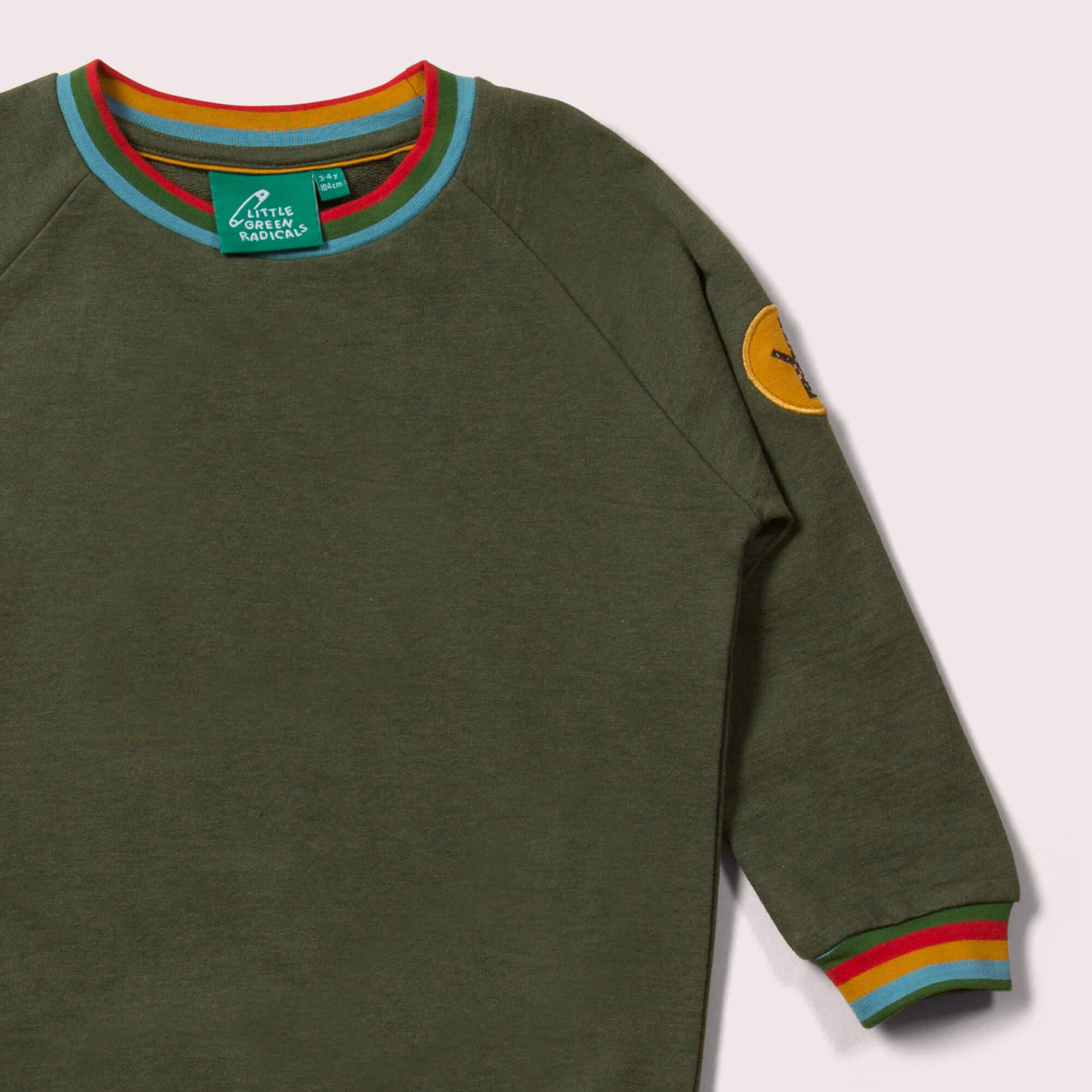 Green Marl Raglan Rainbow Sweatshirt