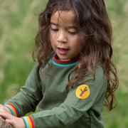 Green Marl Raglan Rainbow Sweatshirt