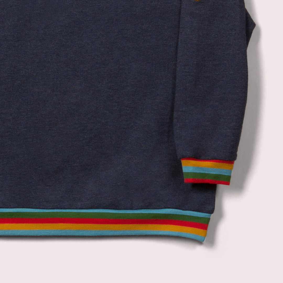 Navy Marl Raglan Rainbow Sweatshirt