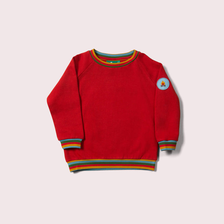 Red Marl Raglan Rainbow Sweatshirt