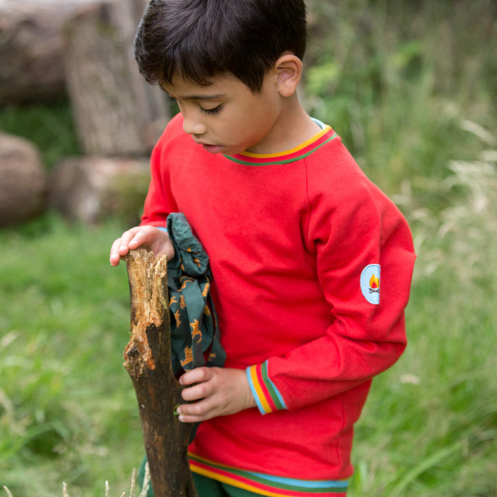 Red Marl Raglan Rainbow Sweatshirt