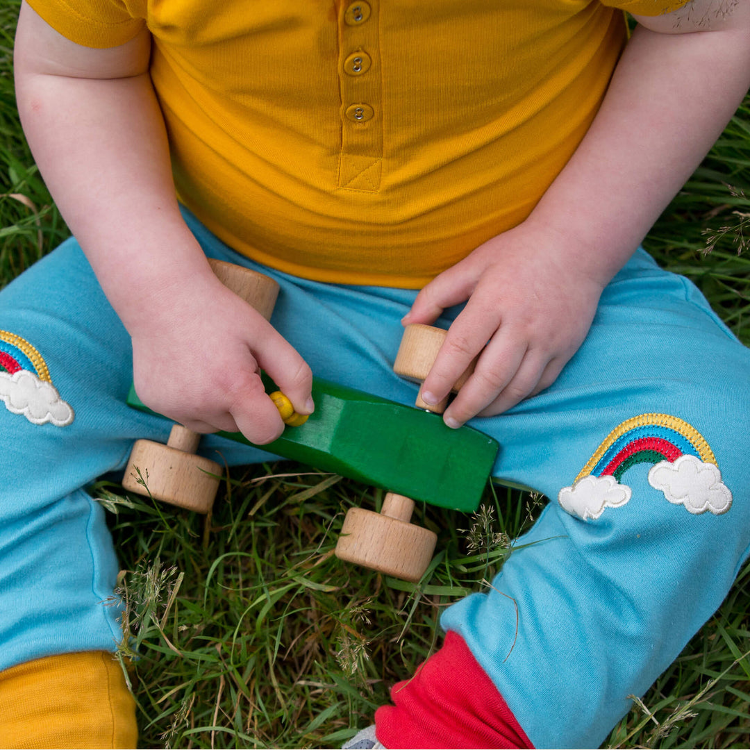 Blue Sky Knee Patch Rainbow Joggers