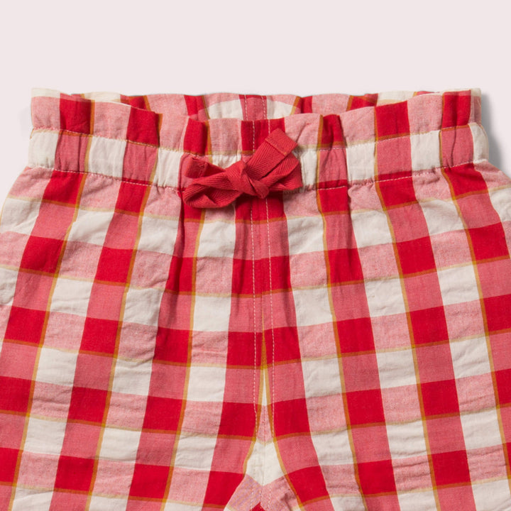 Red Check By The Sea Seersucker Shorts