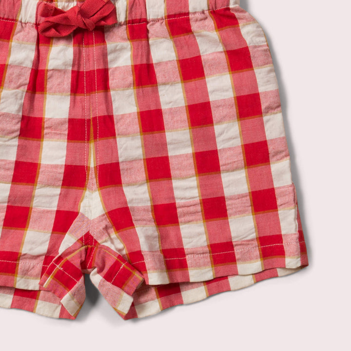 Red Check By The Sea Seersucker Shorts