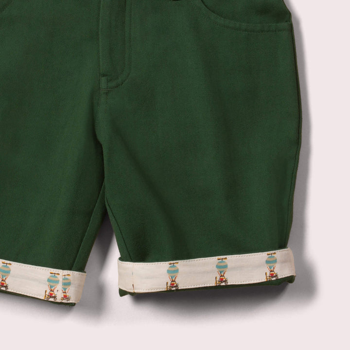 Green Twill Sunshine Shorts