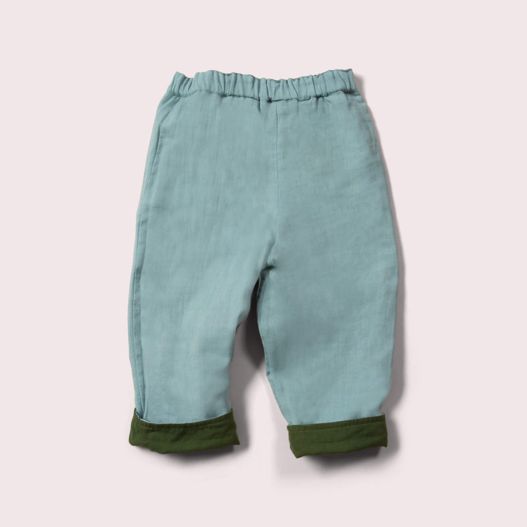 Olive Green & Blue Day After Day Reversible Trousers