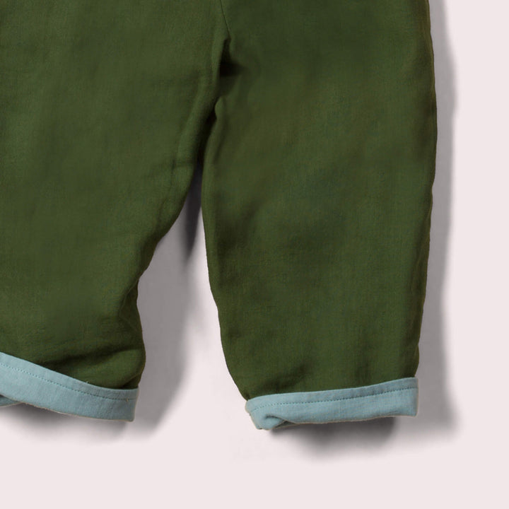 Olive Green & Blue Day After Day Reversible Trousers