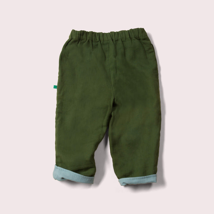 Olive Green & Blue Day After Day Reversible Trousers