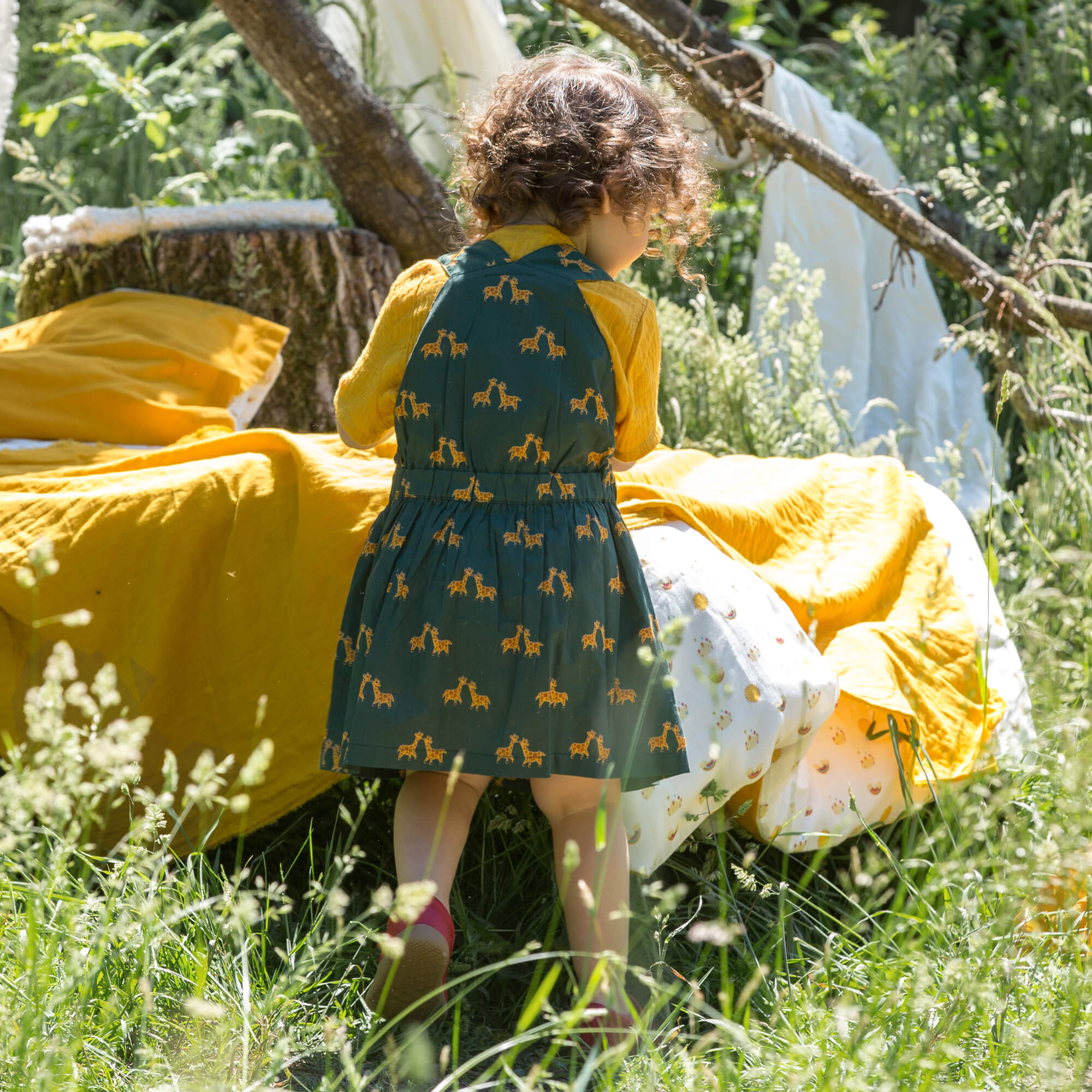 Giraffe Days Pinafore Dress