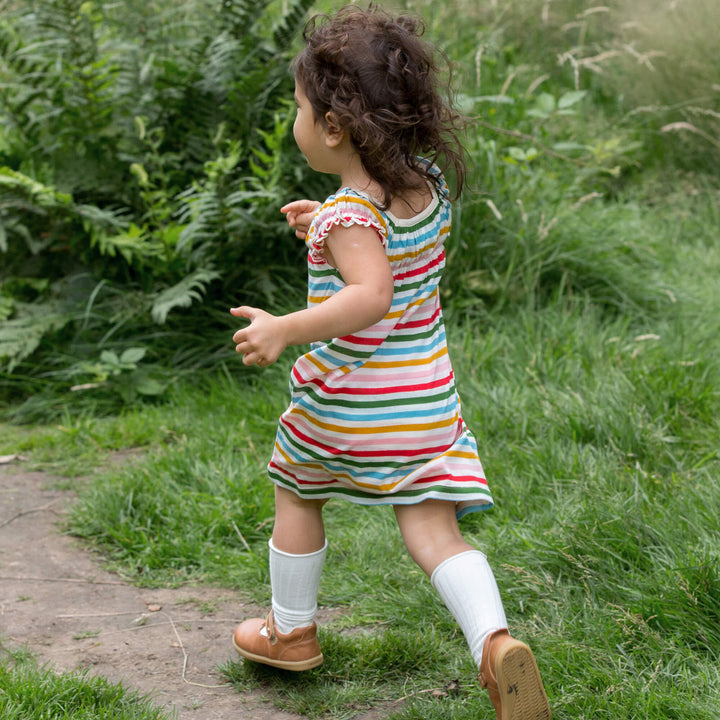 Rainbow Striped Pocket Playdays Dress