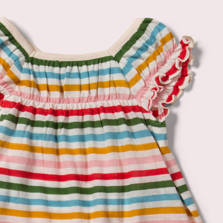 Rainbow Striped Pocket Playdays Dress