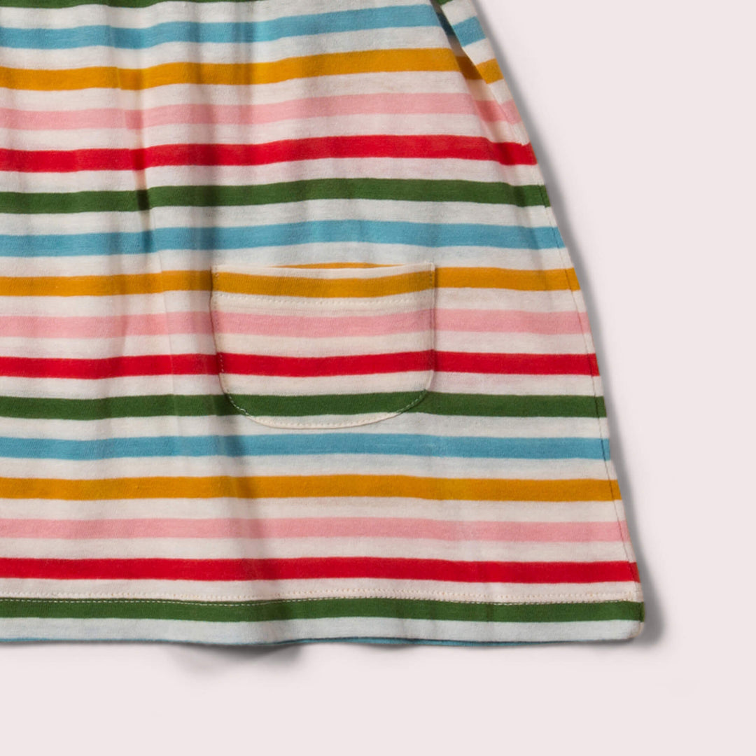 Rainbow Striped Pocket Playdays Dress