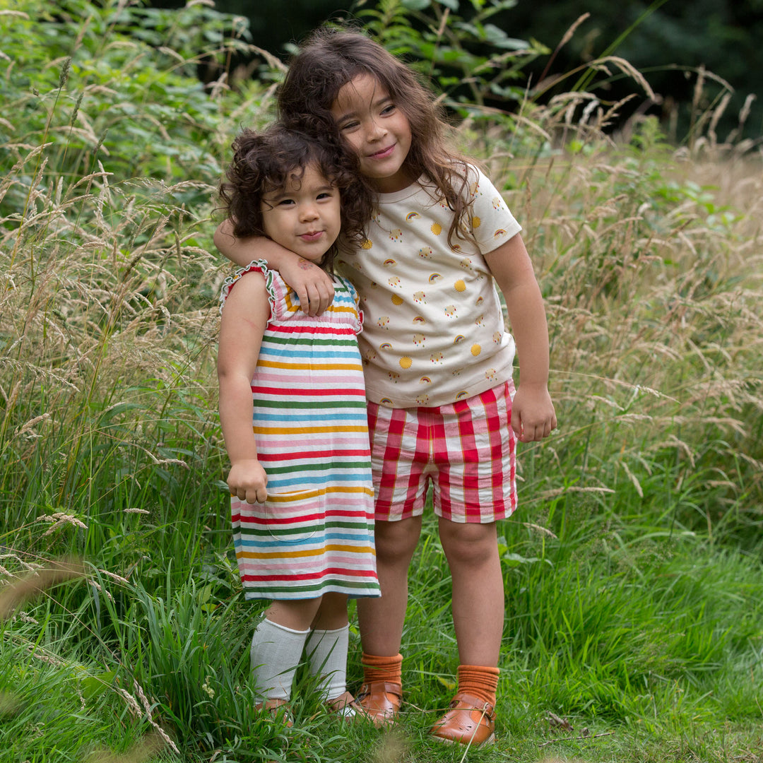 Rainbow Striped Pocket Playdays Dress