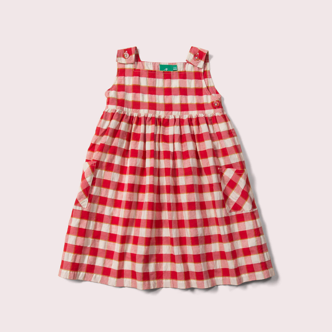 Red Check Pinny Dress s23