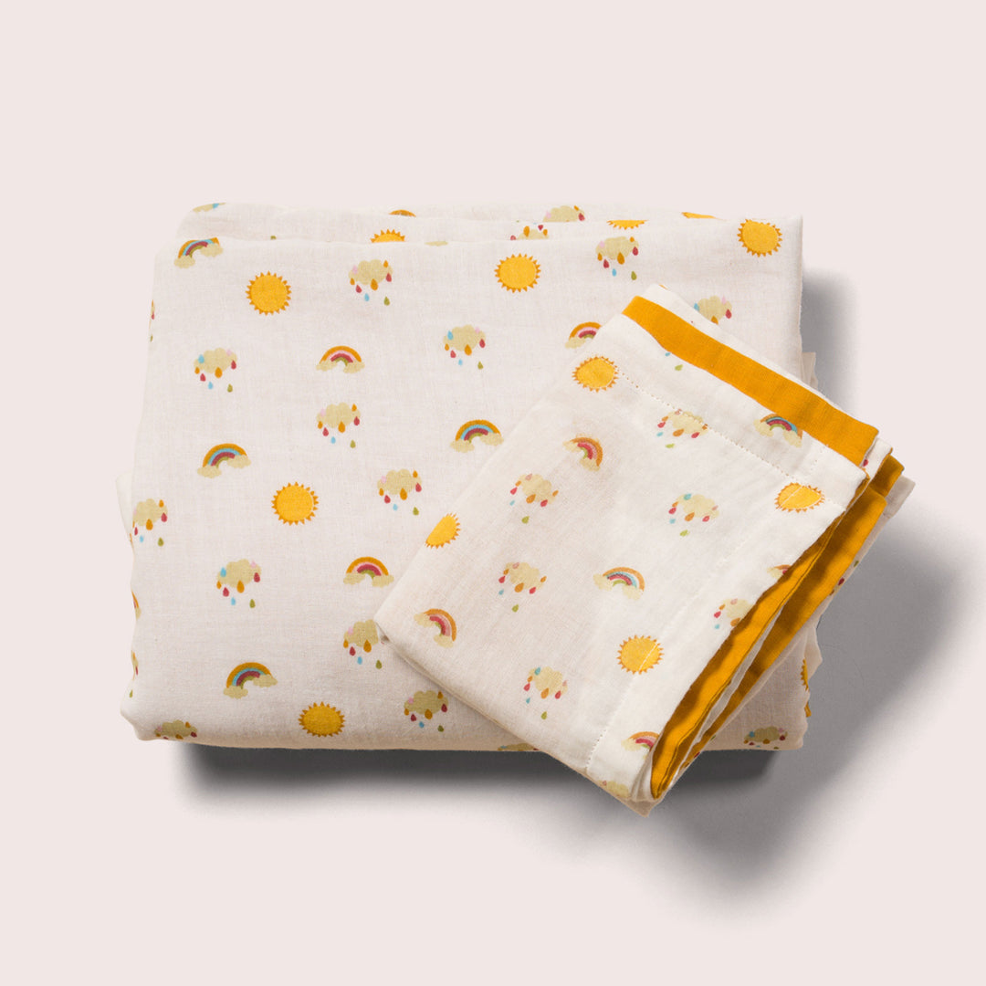 Sunshine and Rainbows Organic Cuddly Cot Bed Duvet Set